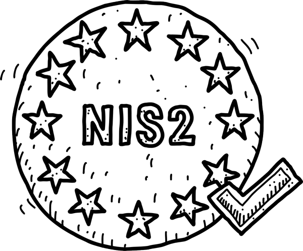 Illustration of a NIS2 compliance badge.