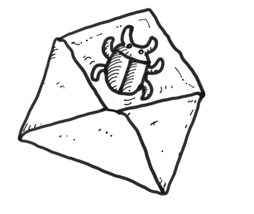 Phishing illustration of bug in a mail