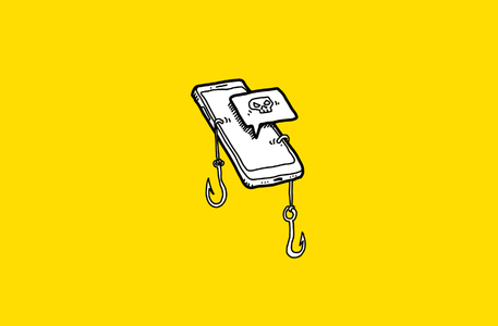 Illustration representing an SMS phishing (smishing) attack.