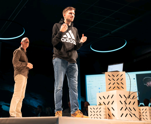 Screenshot for the Ethical Hacker Security Awareness Webinar by Nimblr showing Marius ethical hacker and Eddie security expert on stage. Screenshot for the Ethical Hacker Security Awareness Webinar by Nimblr showing Marius ethical hacker and Eddie security expert on stage.