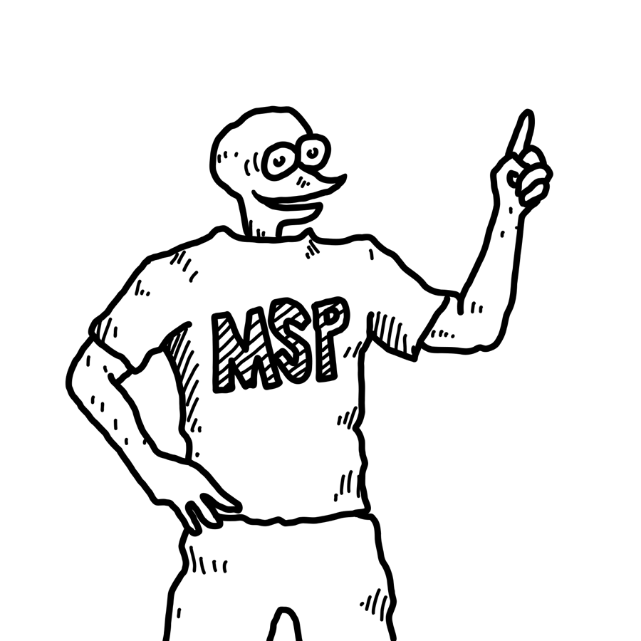 A friendly, professional character representing Nimblr partner, symbolizing cybersecurity awareness and human-focused digital resilience.