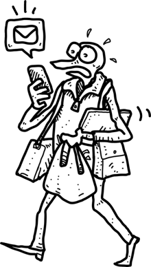 nimblr-distracted-person-phone-message-multitask-alert