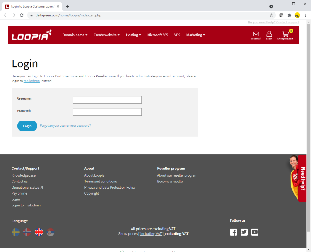 Phishing campaign by Sweden's largest web host