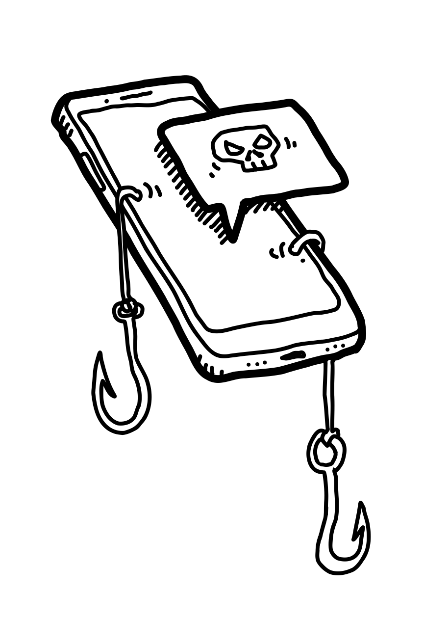 Smishing new phishing - image of a mobile phone